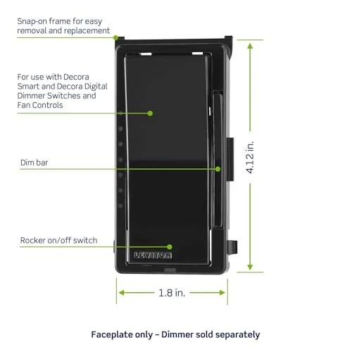 Decora Digital Dimmer Switch Color Change Faceplate with Locator Light — Smart Switch, Leviton