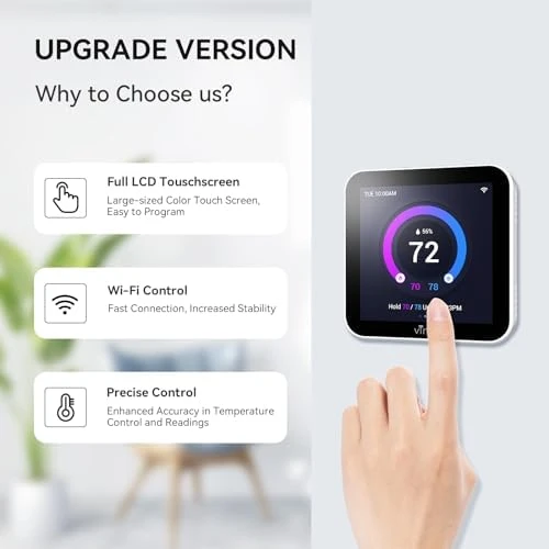 Smart Thermostat Larger Color Screen — Smart Thermostat, vine