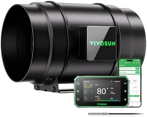 Inline Duct Fan & Temperature Humidity Controller — Smart Fan, VIVOSUN