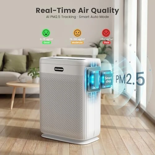 Large Room Air Purifier 3000 sq.ft with Washable Filters — Air Purifier, Visit the HEARBOBO Store
