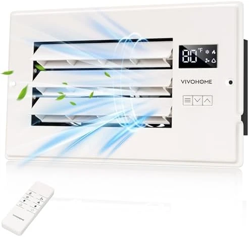 Register Booster Fan - 4'' x 12'' Opening with Adjustable Louver — Smart Fan, VIVOHOME