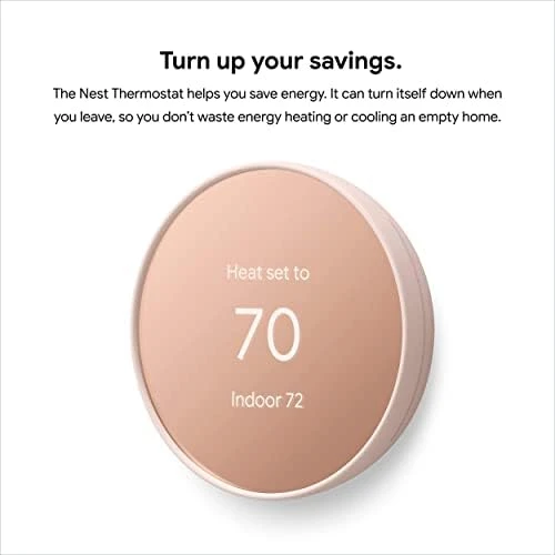 Smart Thermostat for Home - Programmable WiFi Thermostat - Sand (Renewed) — Smart Thermostat, Google Nest