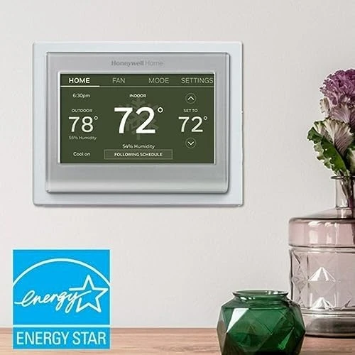 Wi-Fi Smart Color Thermostat + Wall Plate — Smart Thermostat, Honeywell
