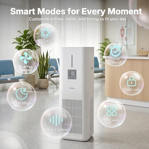 Air Purifier and Humidifier Combo for Large Rooms — Humidifier, AIREAL
