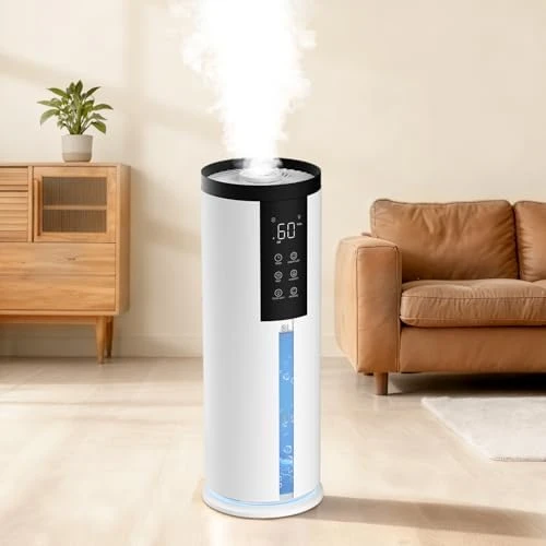 Humidifiers for Bedroom - Quiet Top Fill Cool & Warm Mist Humidifier Large Room with Humidistat — Humidifier, GloryAir
