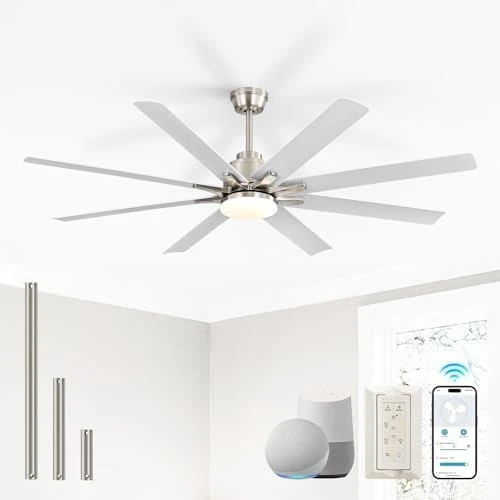 66 Inch Smart Ceiling Fan with Light — Smart Fan, Sofucor