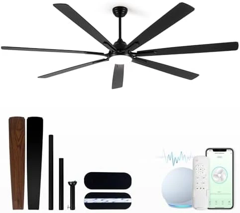 84" Large Smart Ceiling Fan with Lights Remote Control via WiFi Alexa — Smart Fan, Minislak