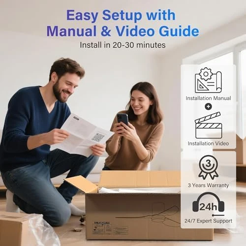 Smart Ceiling Fan with Lights and Remote — Smart Fan, GentleBreeze