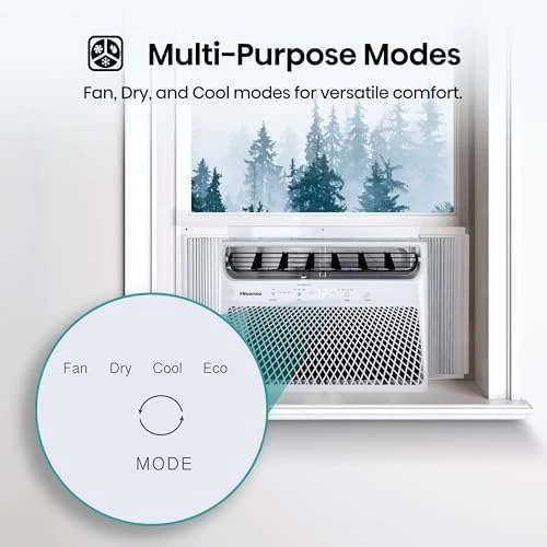 14,000 BTU Smart Window Air Conditioner — Smart Fan, Hisense