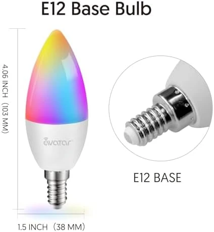 6 Pack E12 Smart LED Light Bulbs — Smart Light Bulb, Avatar Controls