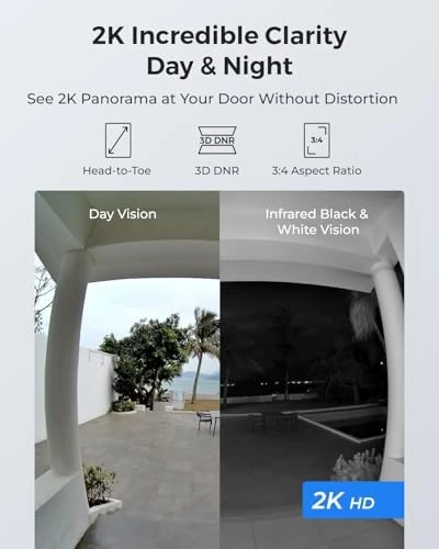 2K Video Doorbell Wi-Fi Camera with Chime — Video Doorbell, Reolink
