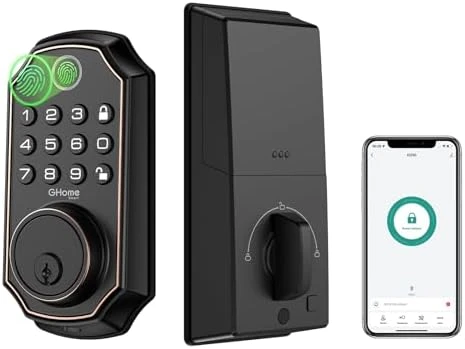 3 in 1 Door Lock with Fingerprint, WiFi, Keyless Entry Smart Deadbolt, 2K HD Camera — Smart Lock, GHome Smart