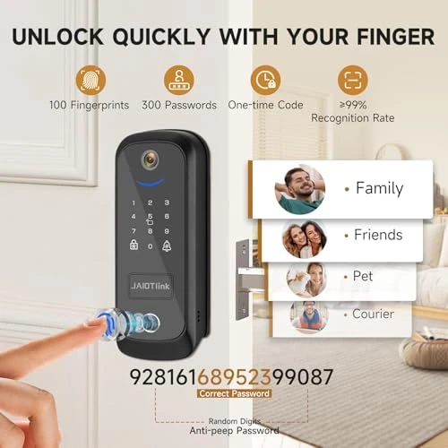 5 in 1 Smart Lock with Camera & Doorbell — Smart Lock, JAIOTlink