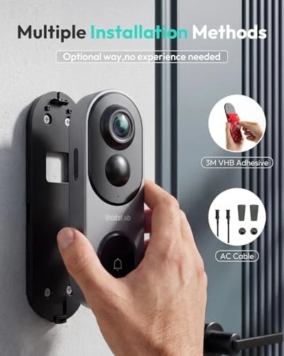 5MP Doorbell Camera Wireless with Solar Panel — Video Doorbell, BOTSLAB