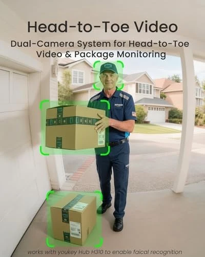 Dual Camera Wireless Video Doorbell with Head-to-Toe View — Video Doorbell, youkey