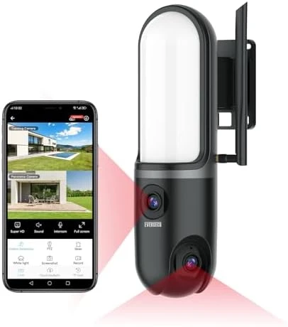 Dual Lens Waterproof Wall Light Camera — Security Camera, EVERSECU