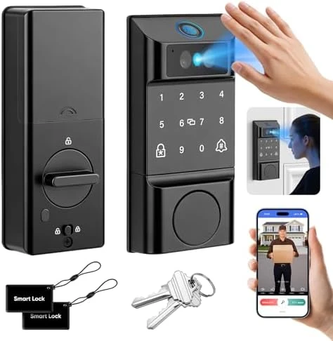 Smart Lock with Palm Vein, Facial Recognition & Fingerprint Keyless Entry — Smart Lock, MYPIN