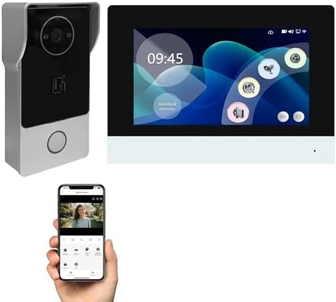 Smart Video Doorbell Intercom System with 600lb Magnetic Lock, 7" Touch Screen Wi-Fi Monitor, 1080P 2.0MP HD Camera,... — Smart Lock, YUANWIN
