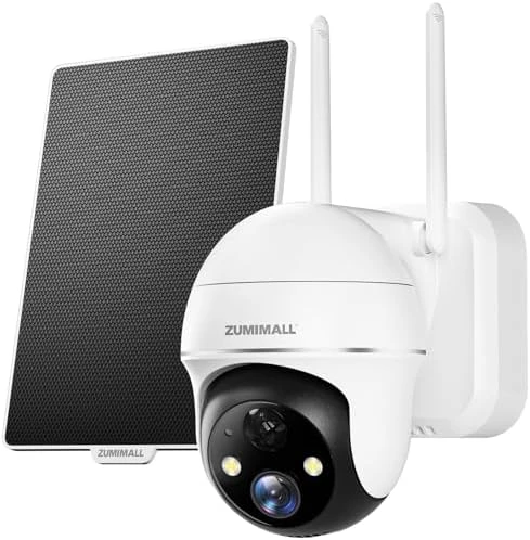 Solar Security Cameras Wireless Outdoor, 360° View, Solar Powered — Security Camera, ZUMIMALL