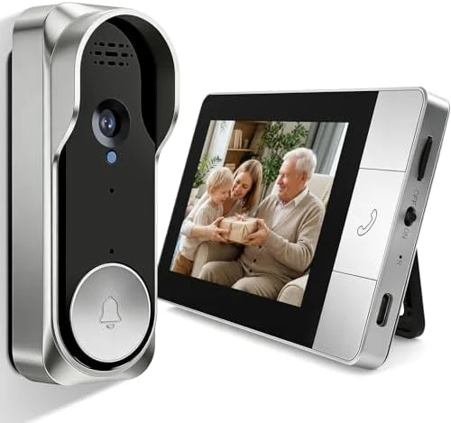 Wireless Doorbell Camera with Monitor — Video Doorbell, KEPEAK