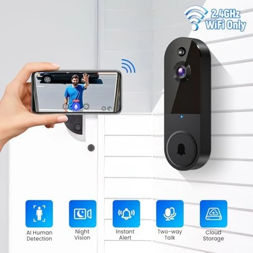 Wireless Video Doorbell Camera with Indoor Receiver — Video Doorbell, MeshSear