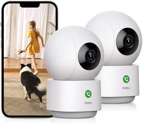 4MP Security Camera Indoor 2.5K Baby Monitor Pet Camera 360° for Home Security — Security Camera, AOSU