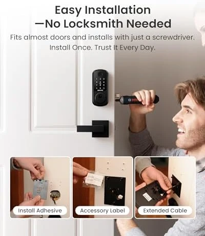 B200 Fingerprint Smart Lock with 2 Lever Handles — Smart Lock, DESLOC
