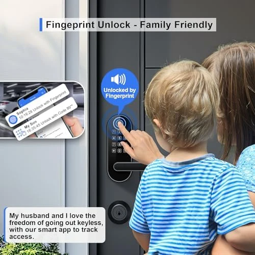 Bluetooth Fingerprint Smart Lock with Handle & Keypad — Smart Lock, samtechT