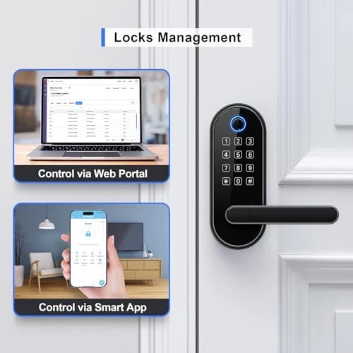Bluetooth Fingerprint Smart Lock with Handle & Keypad — Smart Lock, samtechT