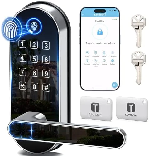 Bluetooth Fingerprint Smart Lock with Handle & Keypad — Smart Lock, samtechT