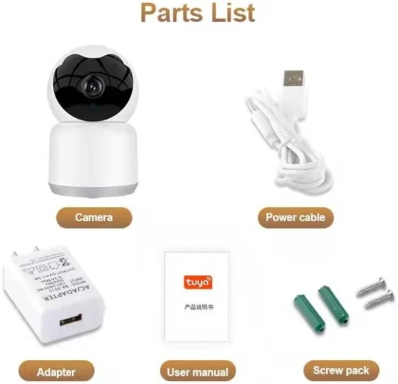 Indoor Pan-Tilt Smart Security Camera with Motion Tracking — Security Camera, Bawofu