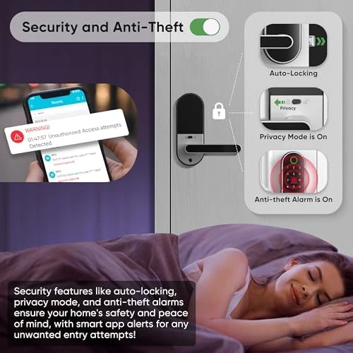 Keyless Entry Fingerprint Digital Smart Lock with Handle & Keypad — Smart Lock, Dermum