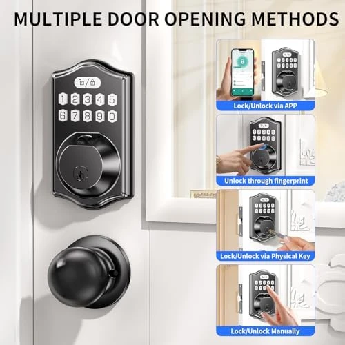 Keypad Deadbolt Front Door — Smart Lock, Darawf