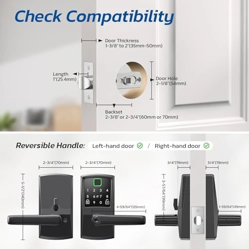 Keypad Smart Door Lock with Handle — Smart Lock, Nyboer