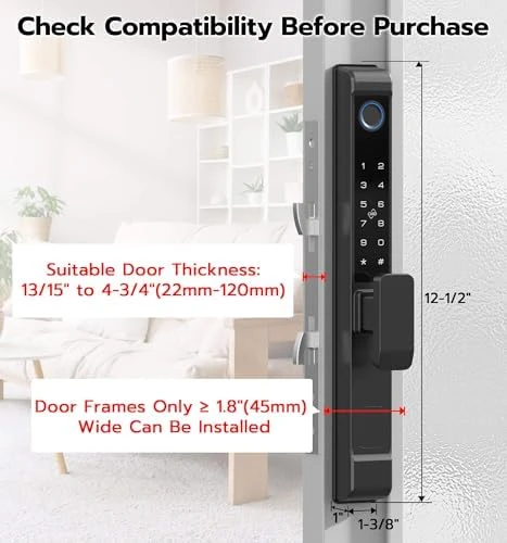 Mortise Sliding Glass Door Lock with Smart Fingerprint Code Keypad RFID Remote App — Smart Lock, Anweller