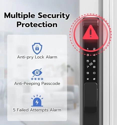 Mortise Sliding Glass Door Lock with Smart Fingerprint Code Keypad RFID Remote App — Smart Lock, Anweller
