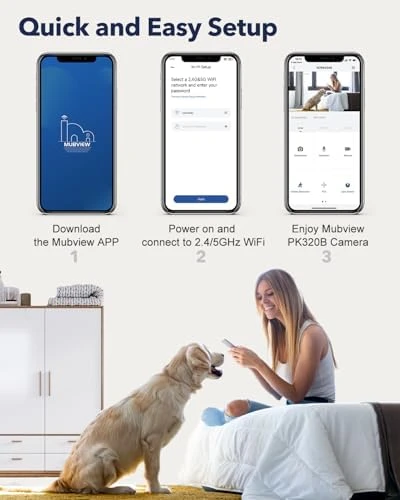 Pet Camera with Phone App, Indoor Security Camera — Security Camera, MUBVIEW