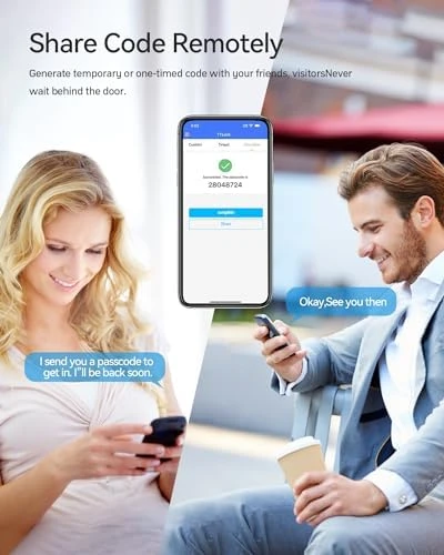Smart Door Lock Fingerprint, Keyless Entry Door Lock with Handle — Smart Lock, TMEZON