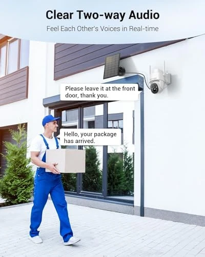 Solar Security Cameras Wireless Outdoor, 2K WiFi Cameras for Home Security, 360° PTZ Surveillance Camera with PIR, Color... — Security Camera, Techage