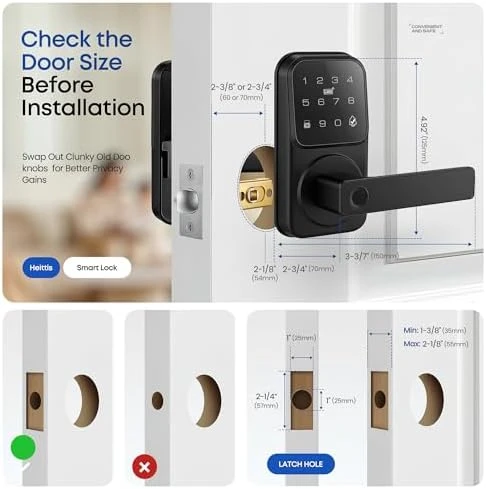 Smart Door Handle Lock with Touchscreen Keypad — Smart Lock, Heittis
