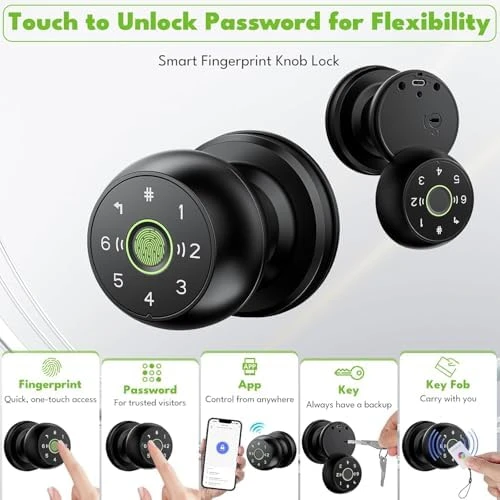 Smart Door Knob with Fingerprint Lock — Smart Lock, AIMNAPS
