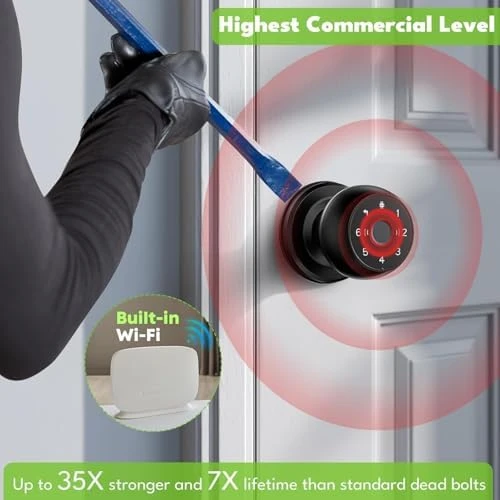 Smart Door Knob with Fingerprint Lock — Smart Lock, AIMNAPS