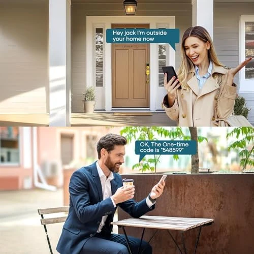 Smart Lock Front Door with Handle, Keyless Entry Door Lock Set, Fingerprint Smart Deadbolt with App Bluetooth,... — Smart Lock, SMONET
