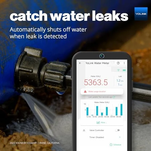 Smart Water Usage Monitor and Leak Detection — Water Shut Off Valve, YoLink