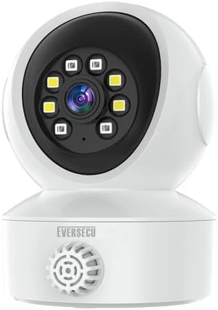Smoke & Gas Detection Home Security Camera with Sound Alarm & Real Time Alert — Security Camera, EVERSECU