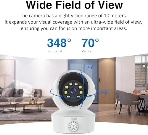 Smoke & Gas Detection Home Security Camera with Sound Alarm & Real Time Alert — Security Camera, EVERSECU
