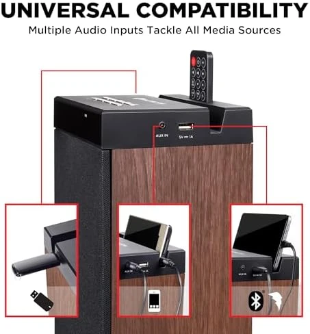 Bluetooth Tower Speaker with Subwoofer Built in — Desk Lamp, Visit the GOgroove Store
