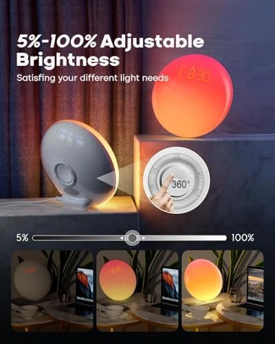 Smart Sunrise Alarm Clock with App Control & Bluetooth Speaker — Desk Lamp, Dekala