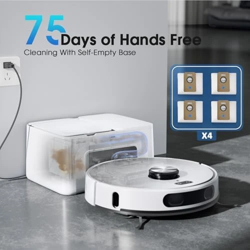 Robot Vacuum and Mop Combo with Self-Emptying — Robot Vacuum, SHELIKI