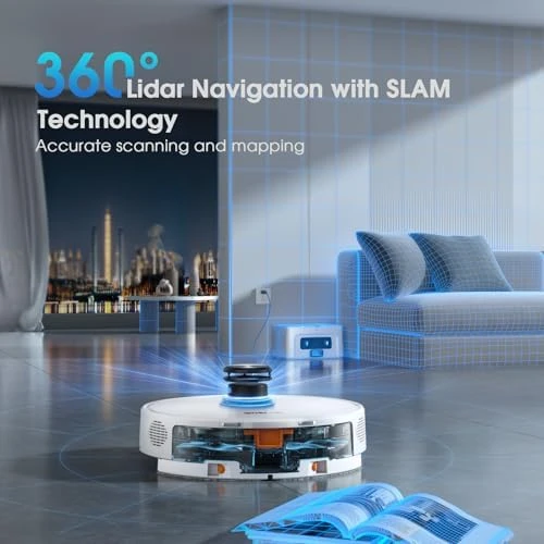 Robot Vacuum and Mop Combo with Self-Emptying — Robot Vacuum, SHELIKI